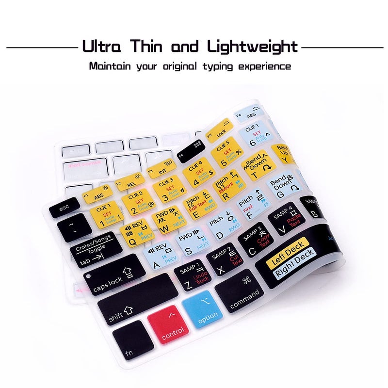 HRH Korean Shortcut Hotkey Silicone Keyboard Cover Skin for MacBook Air 13,Pro 13/15/17 (with or w/Out Retina Display, 2015 or Older Version),for iMac Older USA Keyboard Protector-Serato Scratch Live - Image 4